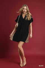 Leopard Sweetheart Button-Down Dress