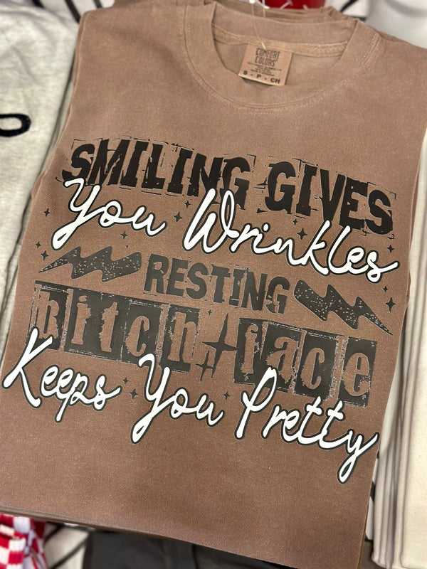 Smiling Gives You Winkles, Resting Bitch Face Keeps You Pretty Tee
