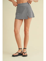 Gingham Slit Skort