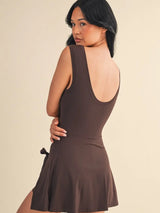 Brittany Wrap Tie Front Mini Dress - BarBelles Boutique
