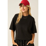 Fiona Boxy Crew Neck Top - BarBelles Boutique