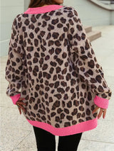 Diva Leopard Pink Trim Cardigan - BarBelles Boutique