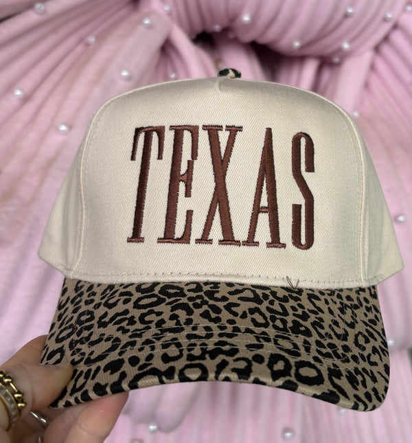 Leopard Texas Embroidered Hat