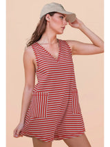 Casual Comfy Knit Stirpe Romper - BarBelles Boutique