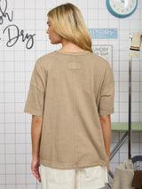 Karla Washed Relaxed Knit Tee - BarBelles Boutique