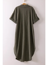 Safe Haven Button Down Shirt Dress - BarBelles Boutique