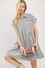 Flow & Glow Striped Button Down Dress