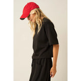 Fiona Boxy Crew Neck Top - BarBelles Boutique