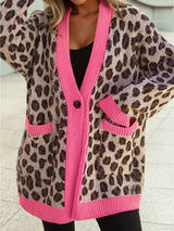 Diva Leopard Pink Trim Cardigan - BarBelles Boutique