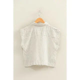 Olivia Stripe Button-Up Top - BarBelles Boutique