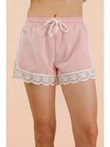 Love Me Lace Trim Active Shorts - BarBelles Boutique