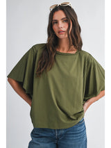 Scarlett Boxy Dolman Short Sleeve Top - BarBelles Boutique