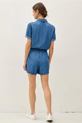 Sophie Button Up Denim Romper