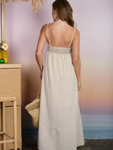 Carrie Embroidered Striped Maxi Dress - BarBelles Boutique