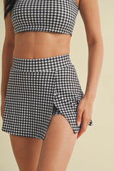 Gingham Slit Skort