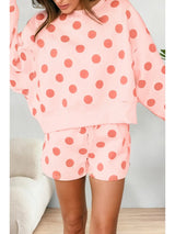 Polka Dot Drop Shoulder Set - BarBelles Boutique