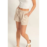 Striped Relaxed Drawstring Shorts - BarBelles Boutique