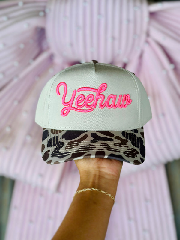 YEEHAW Camo Embroidered Hat