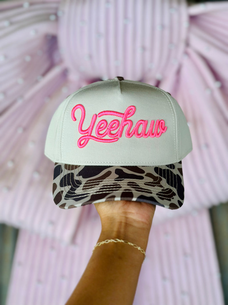 YEEHAW Camo Embroidered Hat