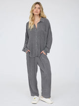 Chloe Collard Long Sleeve Lounge Top - BarBelles Boutique