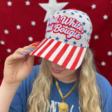 Red White & Boujee Embroidered Hat - BarBelles Boutique