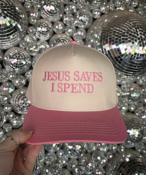 Jesus Saves I Spend Embroidered Hat