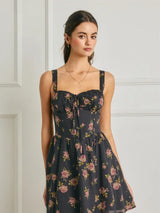 Cindy Floral Print Mini Corset Dress