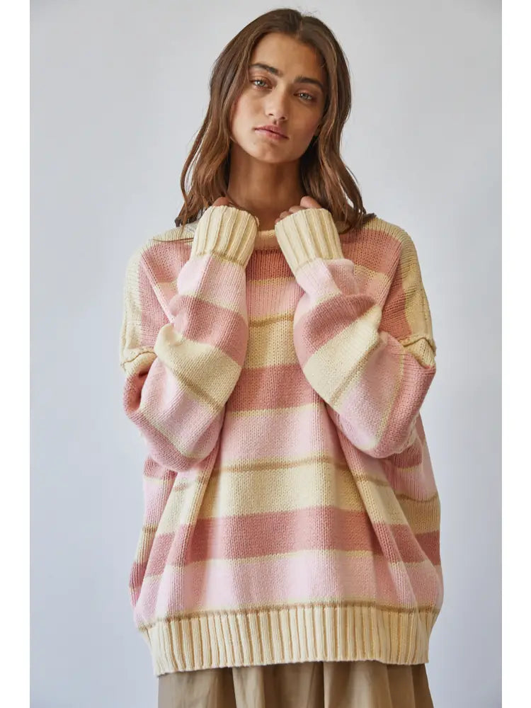She's The One Stripe Oversized Sweater