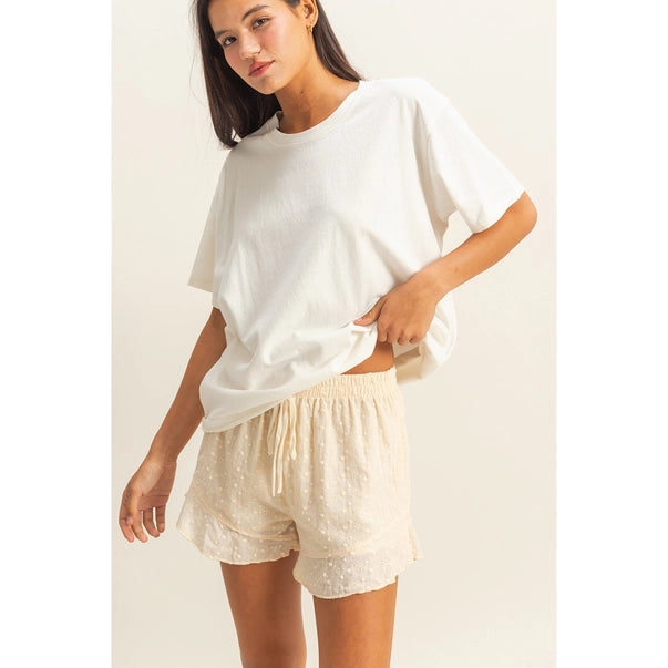 She's Cute Ruffle Hem Shorts