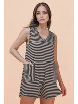 Casual Comfy Knit Stirpe Romper - BarBelles Boutique