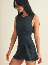 Brittany Wrap Tie Front Mini Dress - BarBelles Boutique