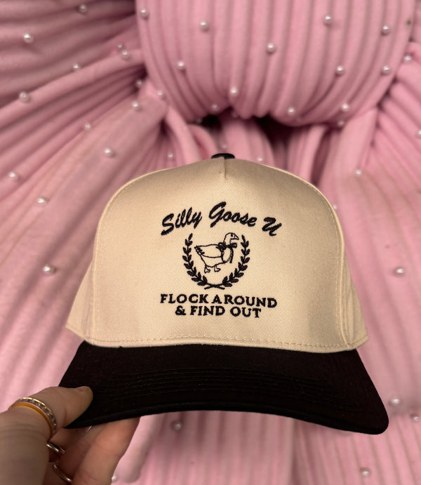 Silly Goose Flock Around & Find Out Embroidered Hat - BarBelles Boutique