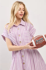 Flow & Glow Striped Button Down Dress