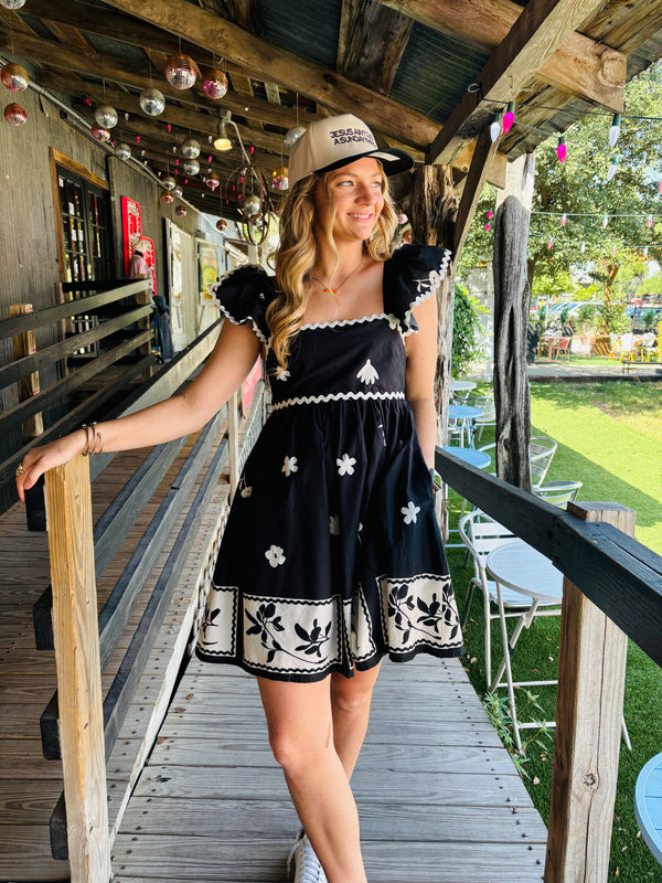 Sweet Stencil Babydoll Dress