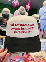 Just Call Me Jumper Cables Embroidered Hat - BarBelles Boutique
