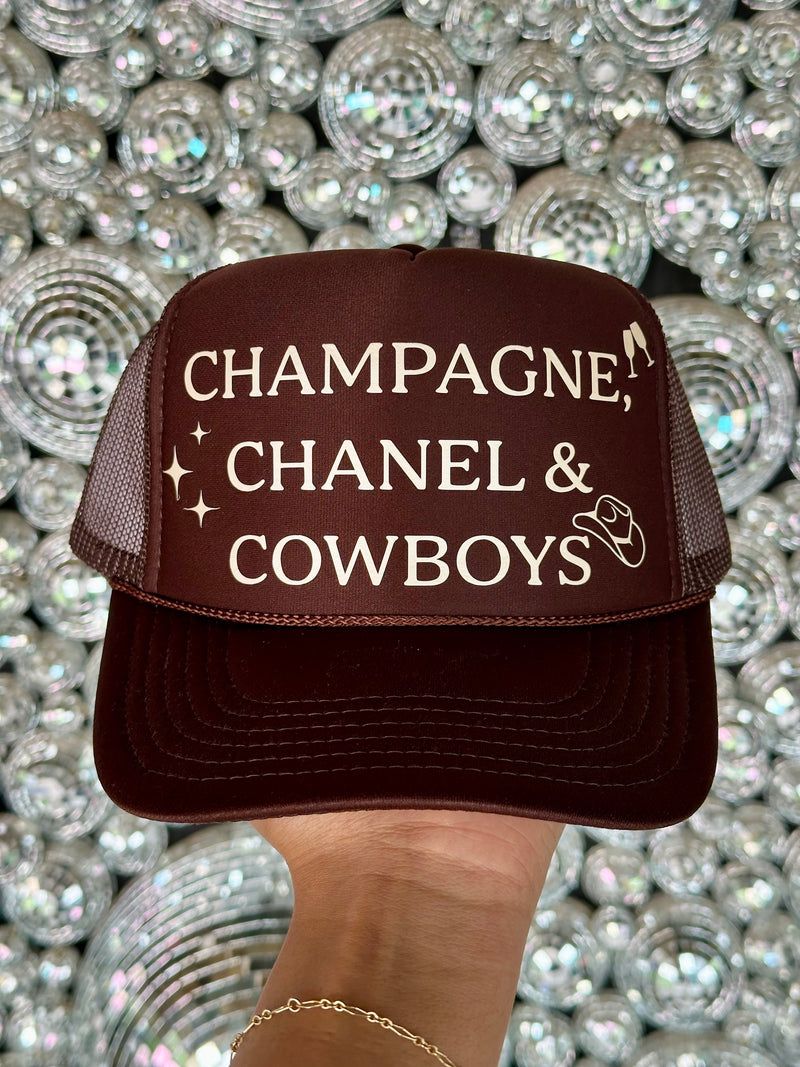 Champagne, Chanel & Cowboys Trucker Hat