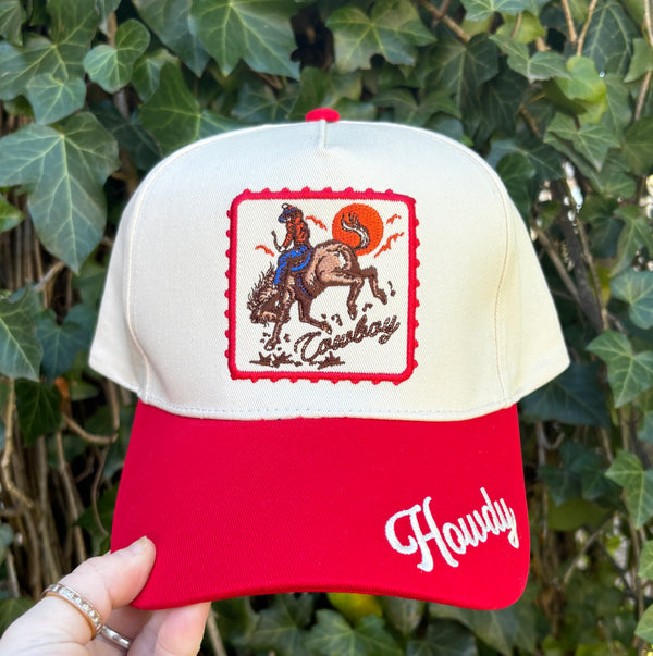 Howdy Cowboy Horse Embroidered Hat