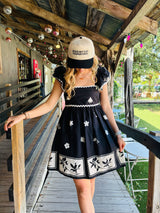 Sweet Stencil Babydoll Dress