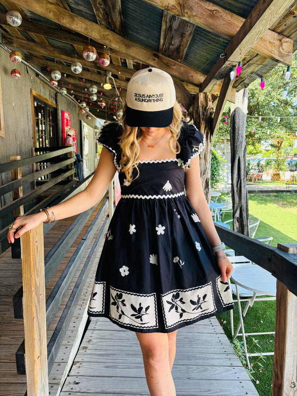 Sweet Stencil Babydoll Dress