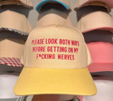 Please look both ways Trucker Hat - BarBelles Boutique