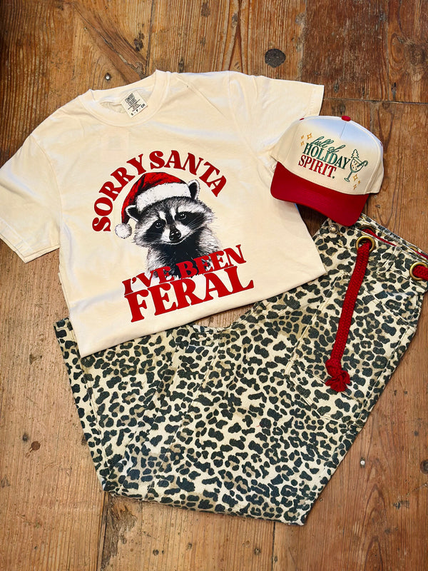 Sorry Santa I’ve Been Feral Tee - BarBelles Boutique
