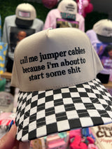 Just Call Me Jumper Cables Embroidered Hat - BarBelles Boutique