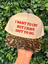 I want to cry Embroidered Hat - BarBelles Boutique