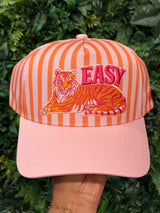 Easy Tiger Stripe Embroidered Hat - BarBelles Boutique