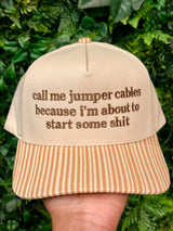 Just Call Me Jumper Cables Embroidered Hat - BarBelles Boutique