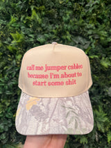 Just Call Me Jumper Cables Embroidered Hat - BarBelles Boutique
