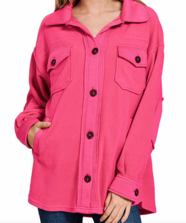 Soft Launch Oversized Fleece Jacket - BarBelles Boutique