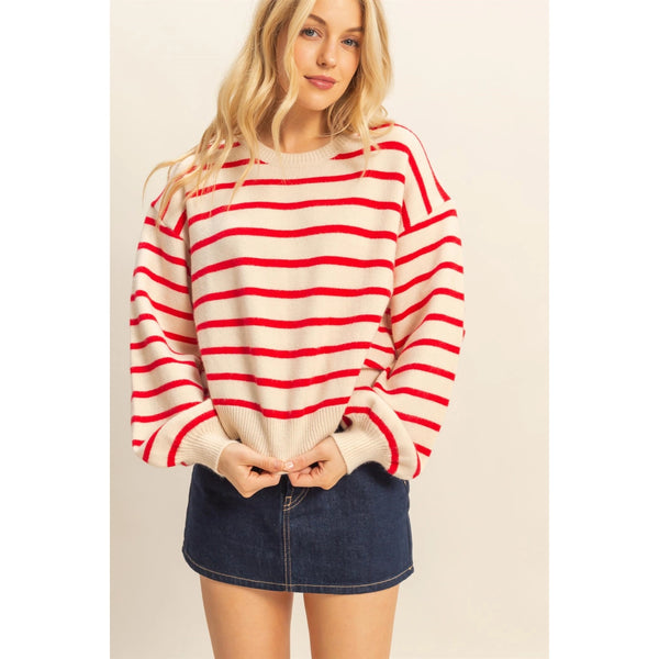 Versatile Striped Sweatshirt