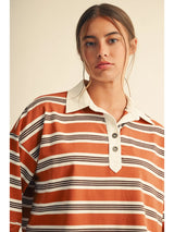 Laid Back Days Rugby Polo Top - BarBelles Boutique