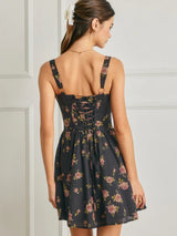 Cindy Floral Print Mini Corset Dress